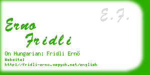erno fridli business card